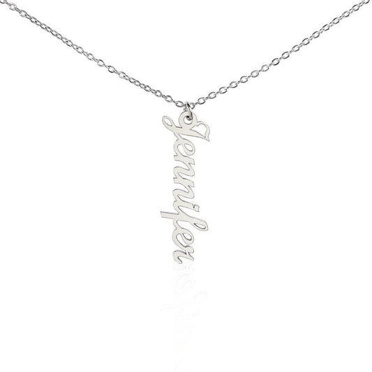 Personalized Vertical Name Plate Necklace